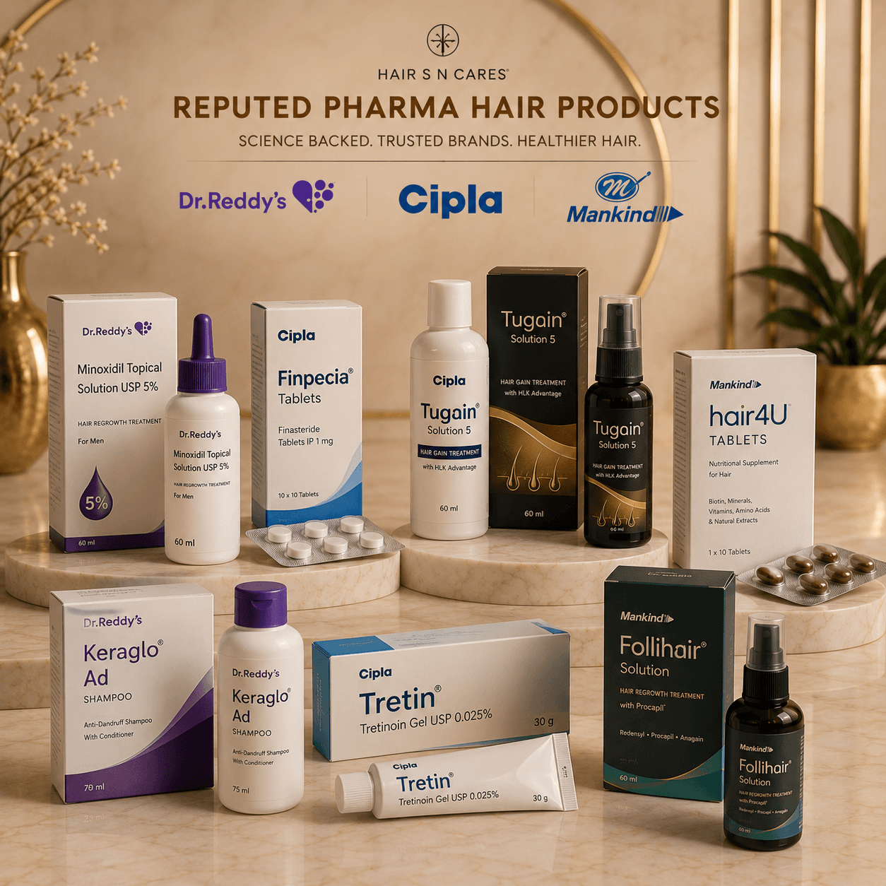 CDSCO-certified pharmaceutical hair care products from leading Indian brands