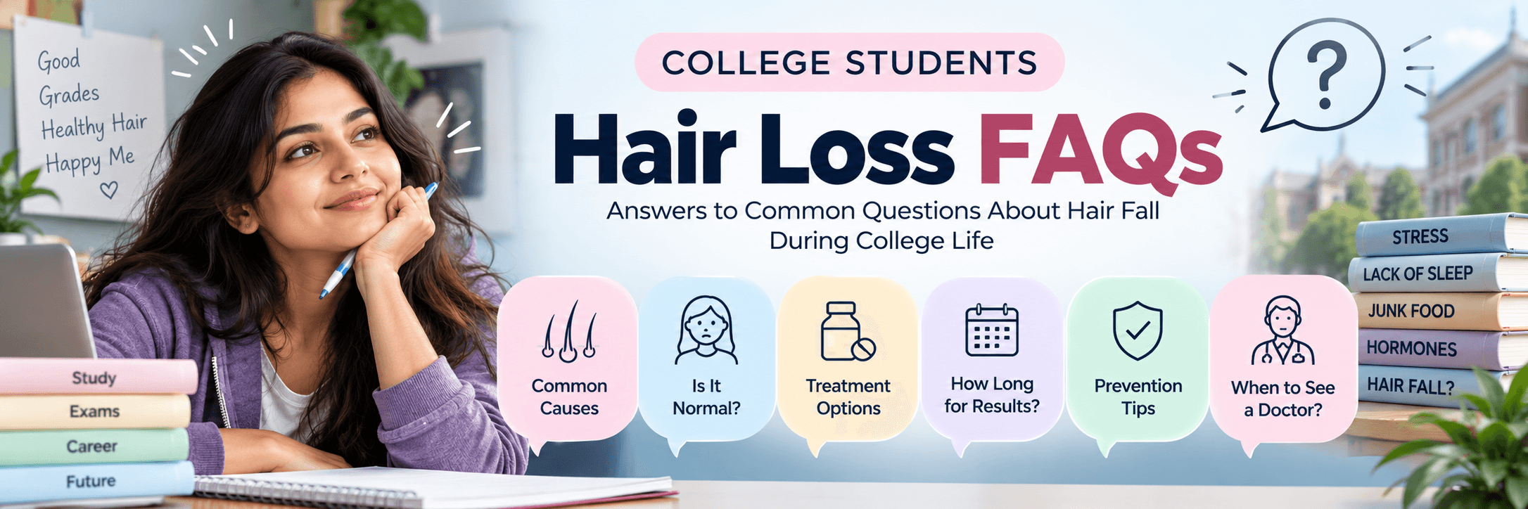 College students hair loss frequently asked questions about causes, treatment, prevention and when to see a doctor