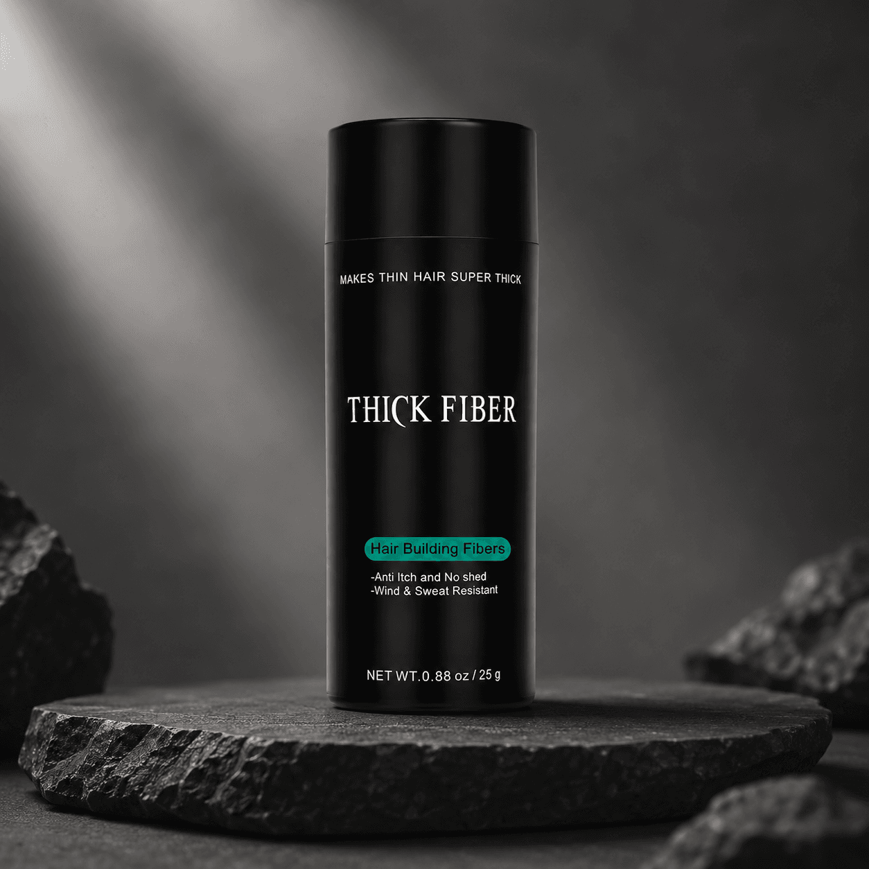 THICK FIBER Hair Building Fibers for Thin Hair & Bald Spots | Instant Fuller Hair – Black