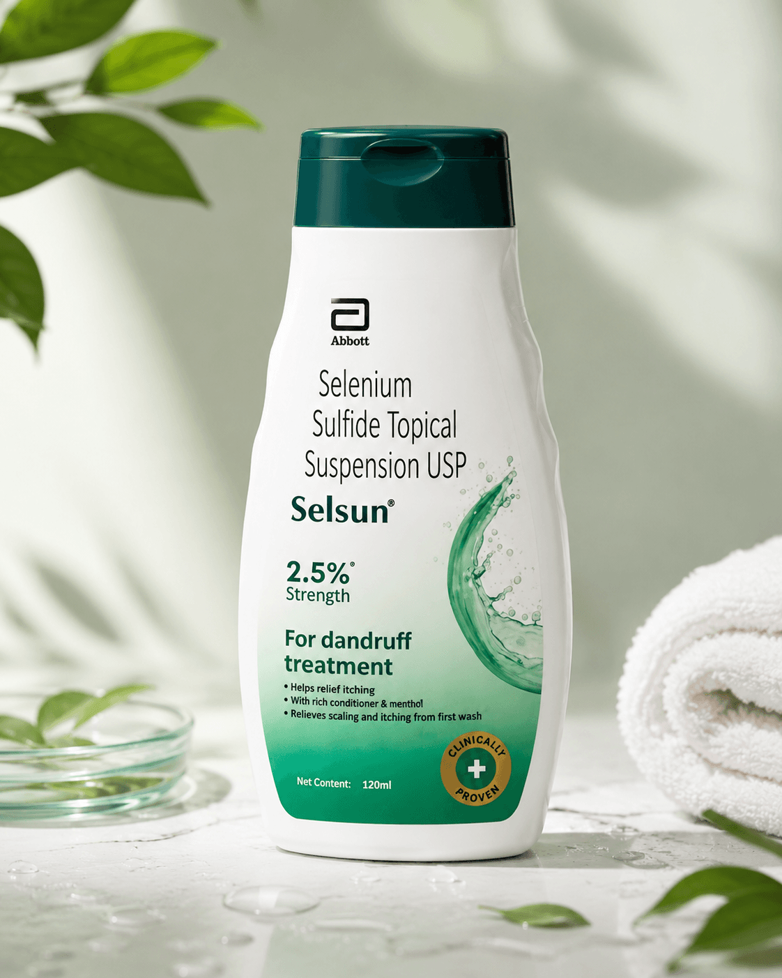 Selsun 2.5% Anti-Dandruff Shampoo (120 ml) | Selenium Sulfide Shampoo for Dandruff & Seborrheic Dermatitis