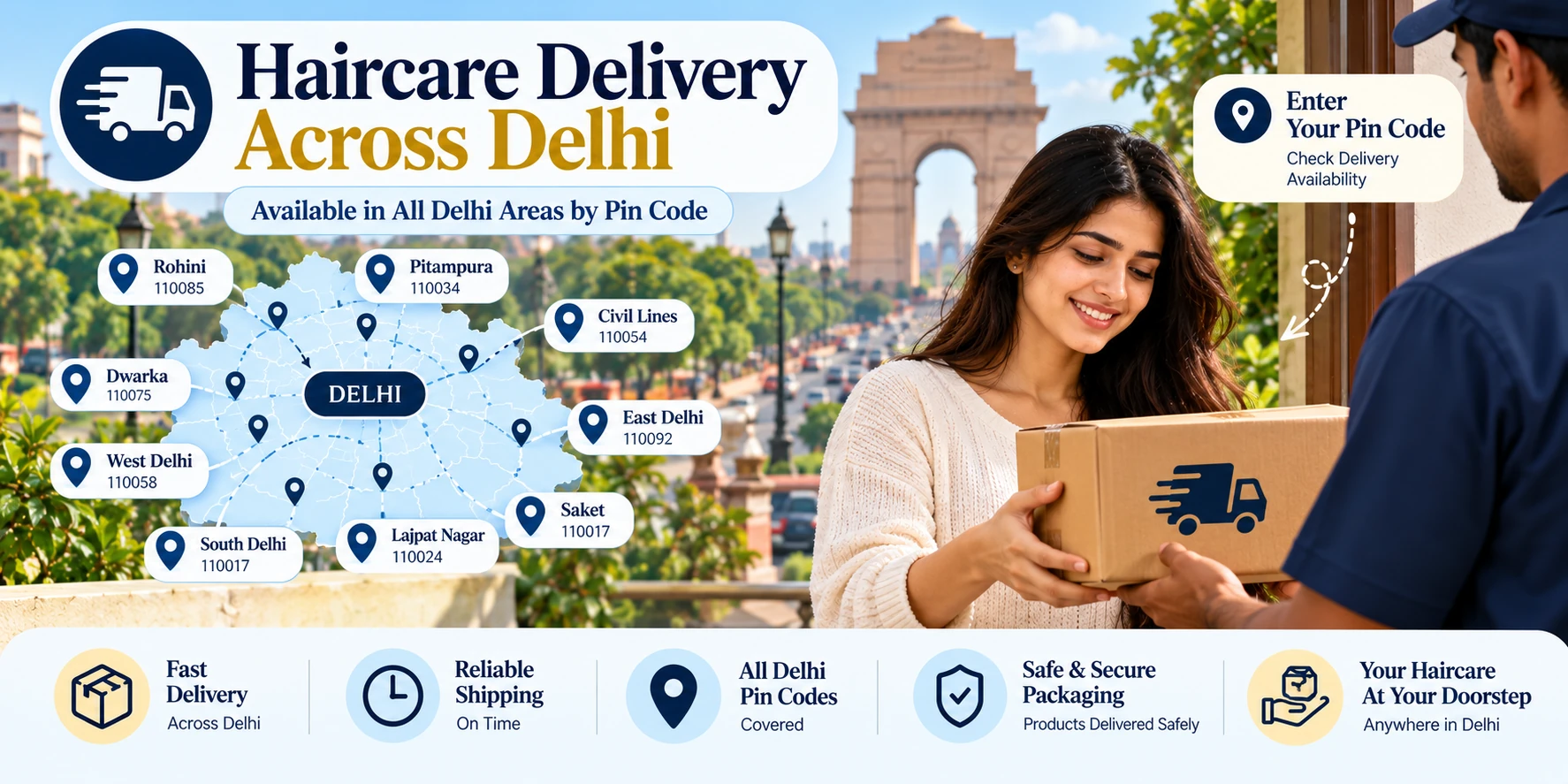 Pin-code delivery visual