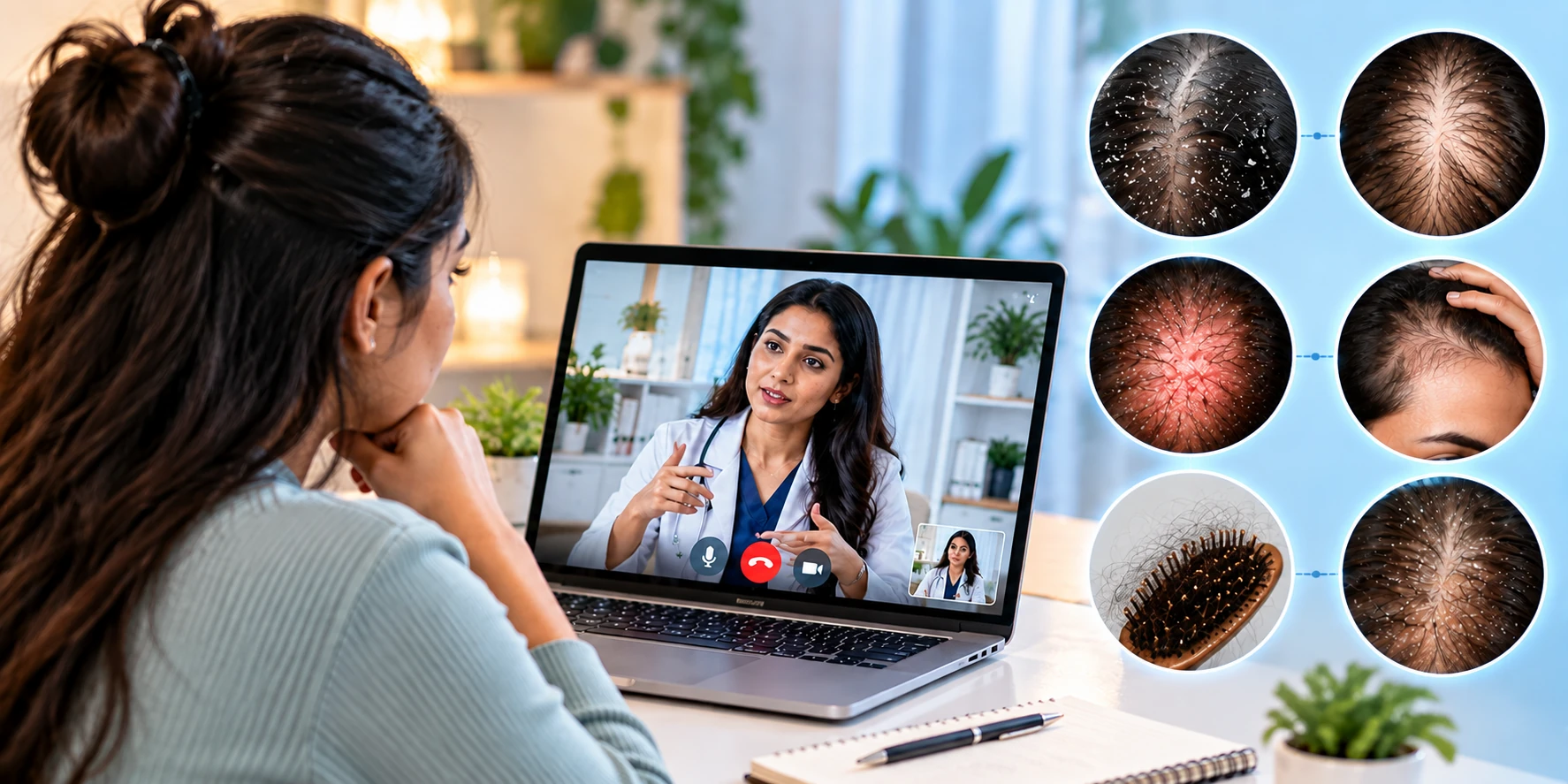 Online dermatologist consultation for Patna hair loss red-flag symptoms