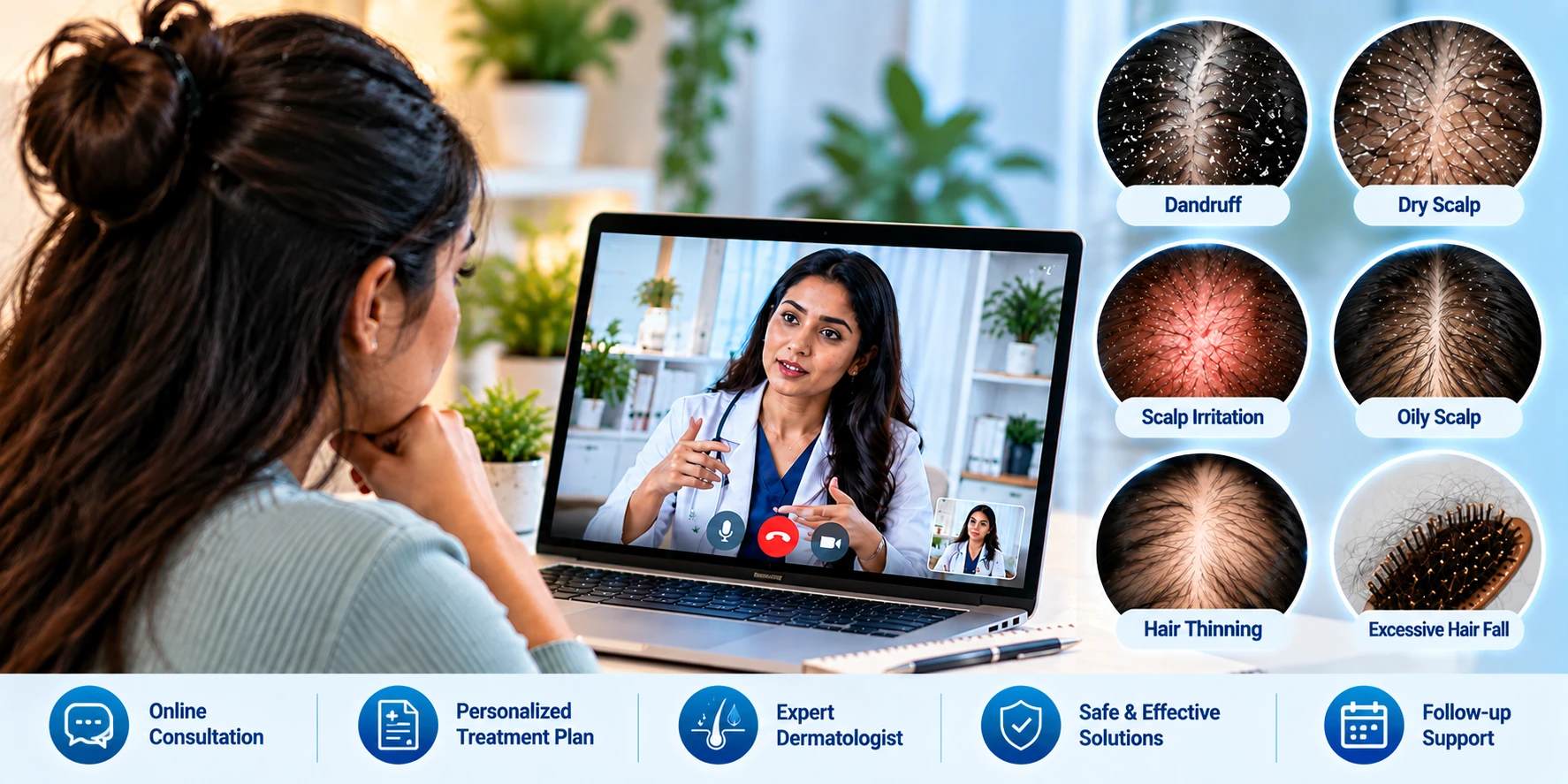 Online dermatologist consultation for Pune hair loss red-flag symptoms