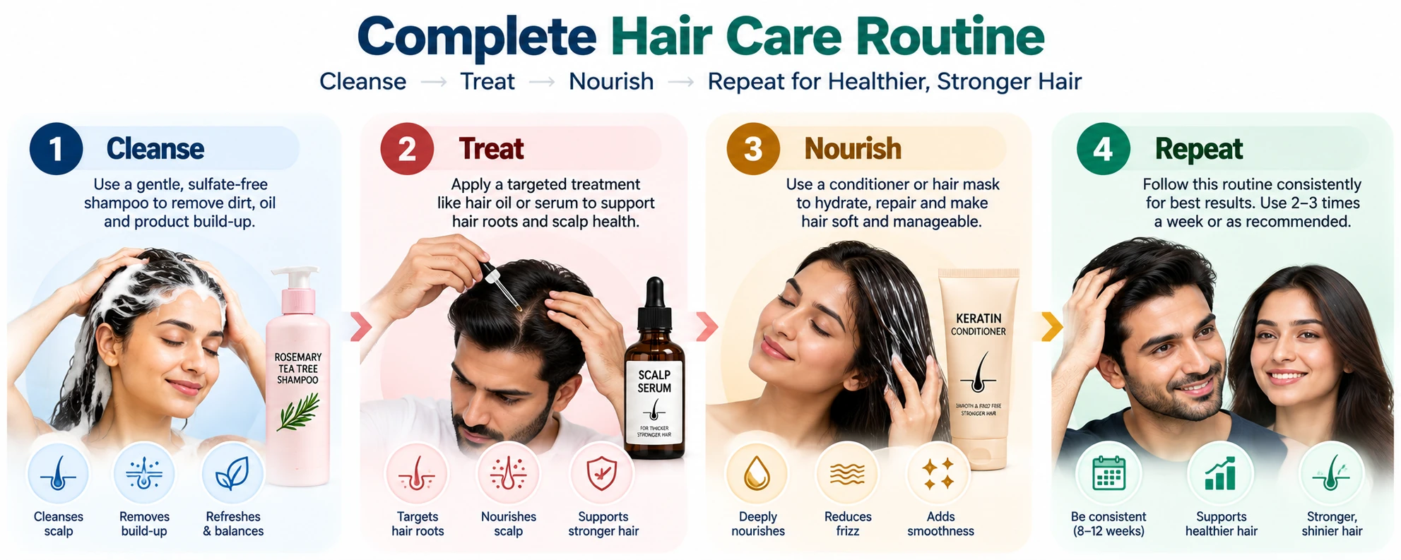 Routine — illustrated steps