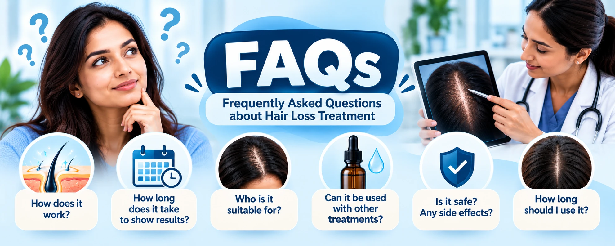 Related hair treatment comparisons including Procapil vs Redensyl, Minoxidil vs natural serums and scalp-care options