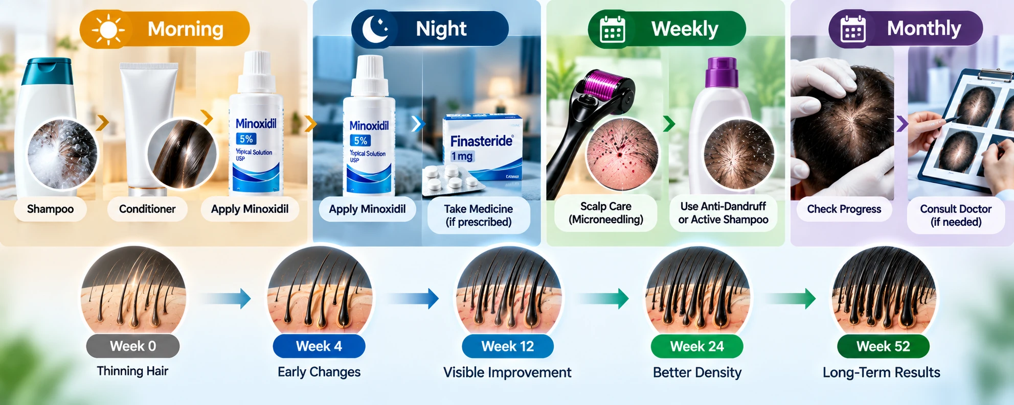 Routine — illustrated steps