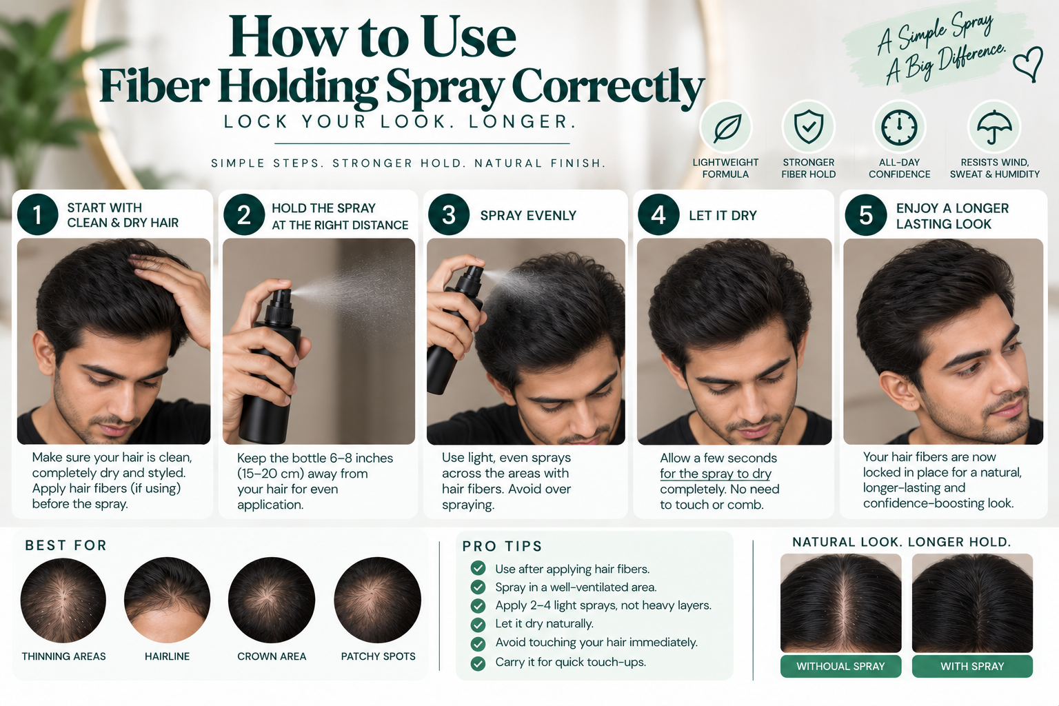 How to Use Fiber Holding Spray Correctly How to use fiber holding spray correctly for longer-lasting hair fiber coverage.