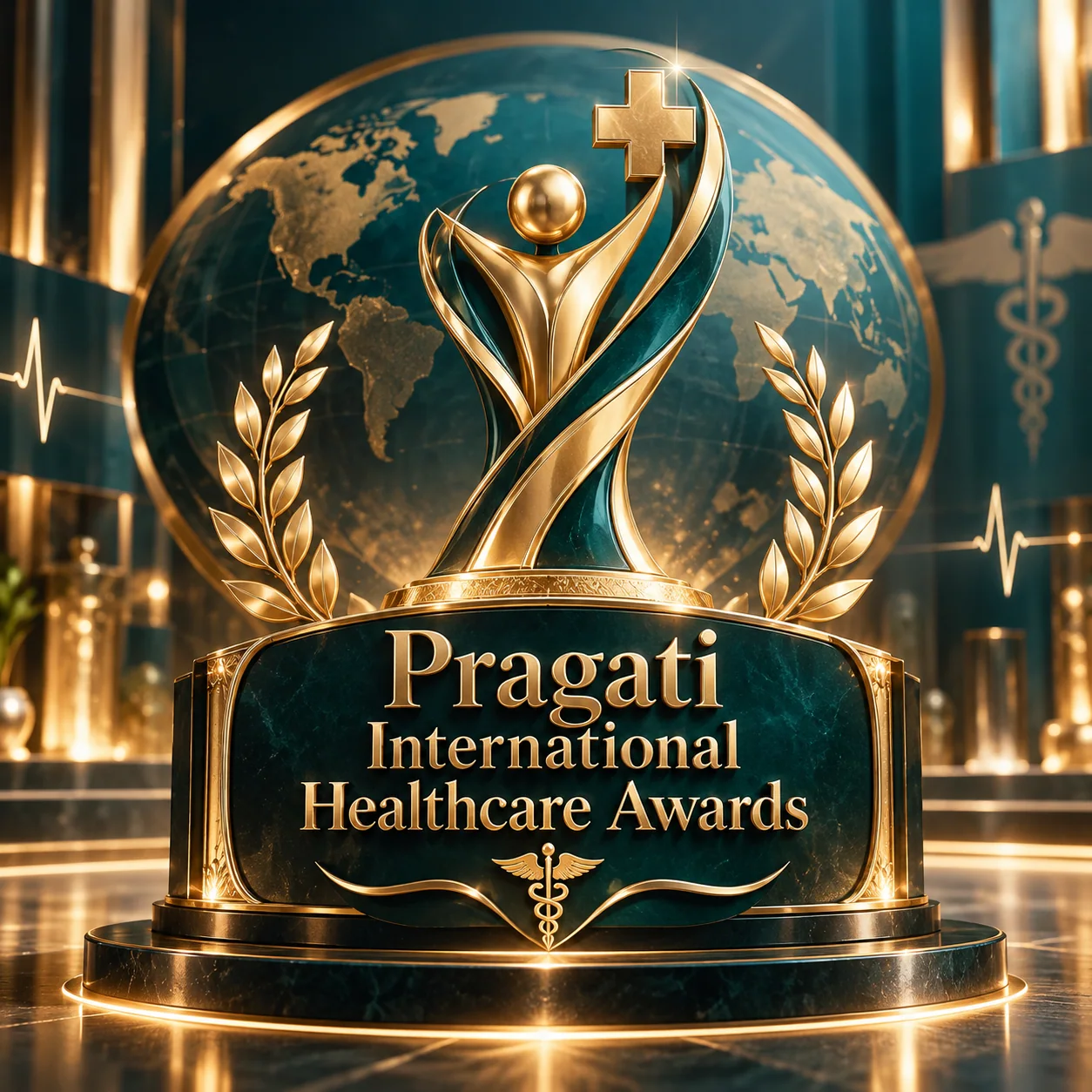 Certificate for the Pragati International Healthcare Award received by Dr. Amit Agarkar in 2019