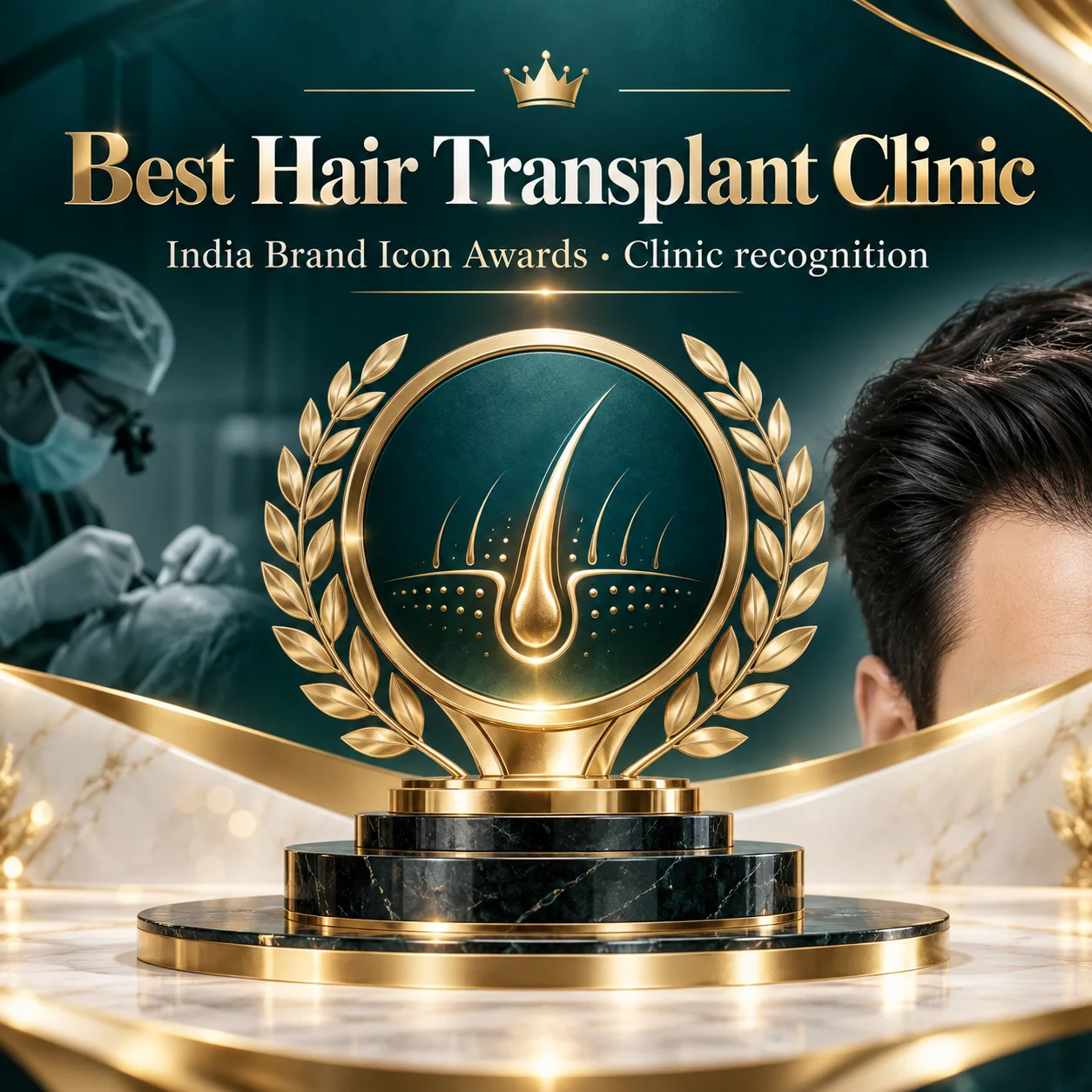 Certificate for Best Hair Transplant Clinic awarded to Vplant Advanced Hair Clinics in 2022–23