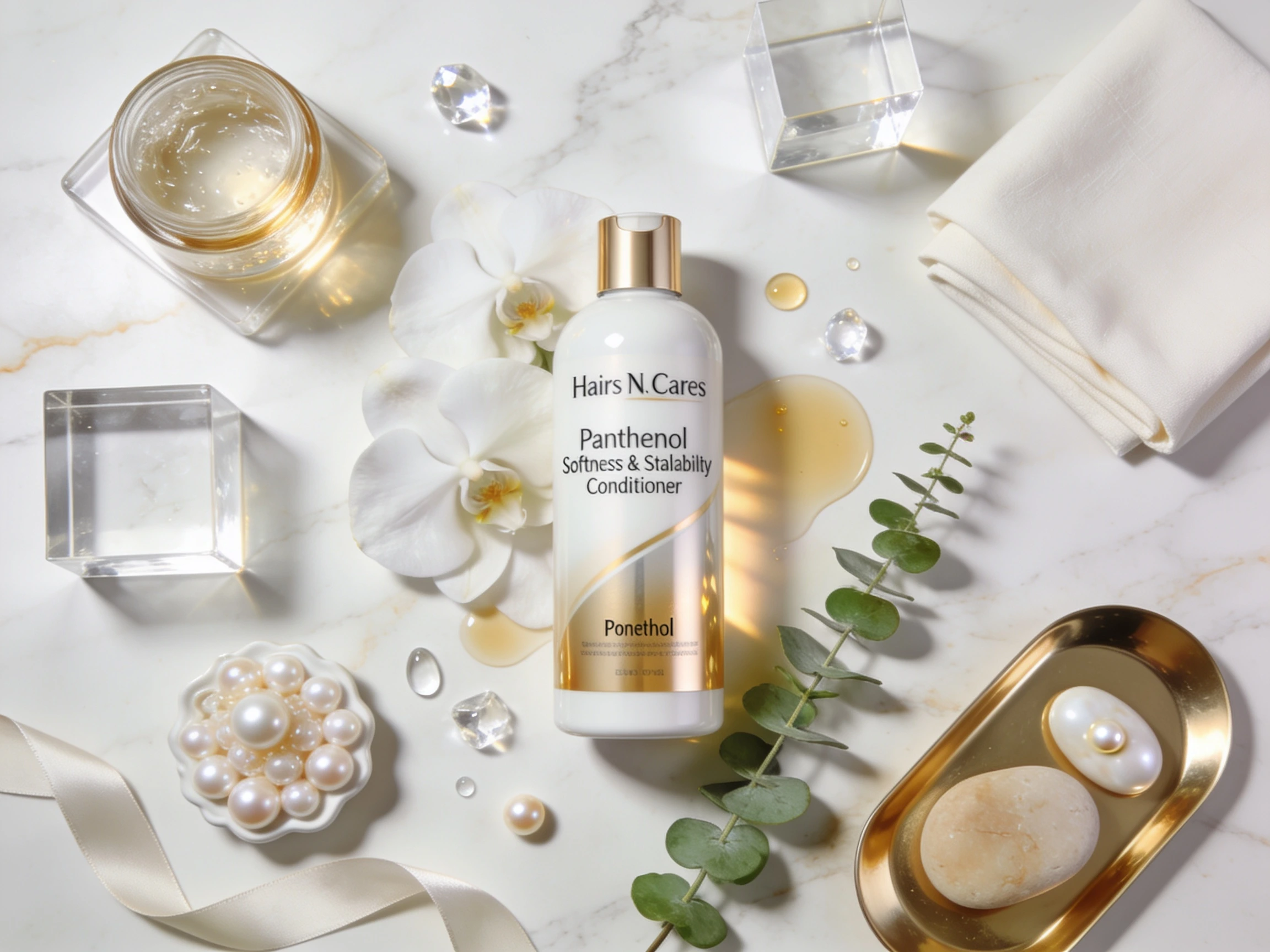 Fine and curly hair shown with different controlled amounts of lightweight panthenol conditioner