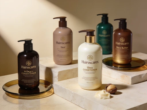 South Asian woman applying rich Shea Butter conditioner to damp hair in a luxury spa-inspired bathroom with creamy botanical conditioning elements.