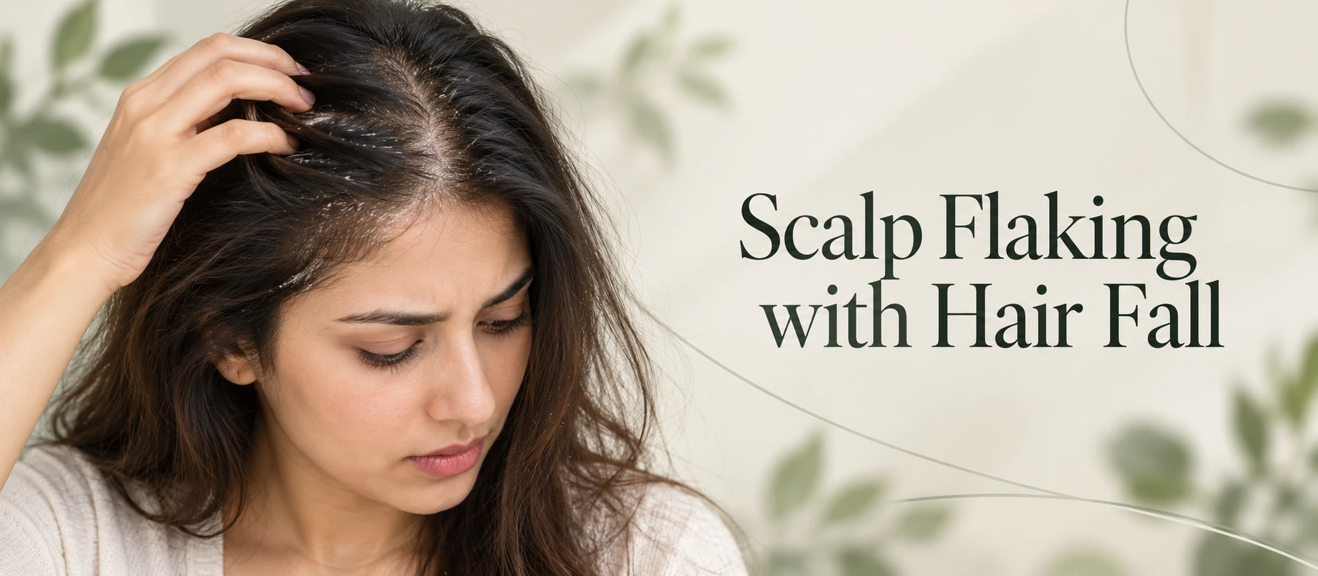 Scalp flaking with hair fall showing dandruff and irritation alongside increased shedding