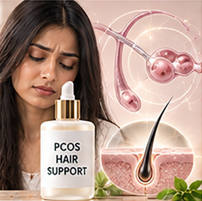 PCOS hair loss support combining hormonal and dermatological assessment