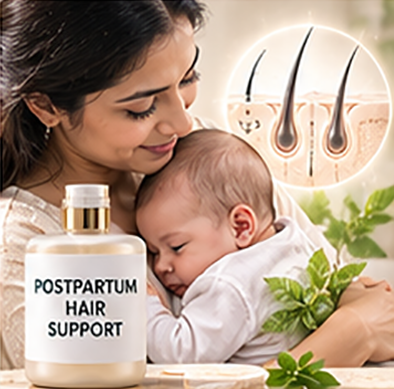 Postpartum hair fall support with breastfeeding-aware treatment guidance