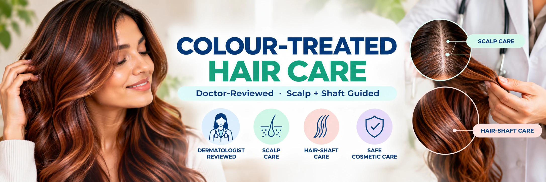 Doctor reviewed colour treated hair care guide separating scalp care and hair shaft care