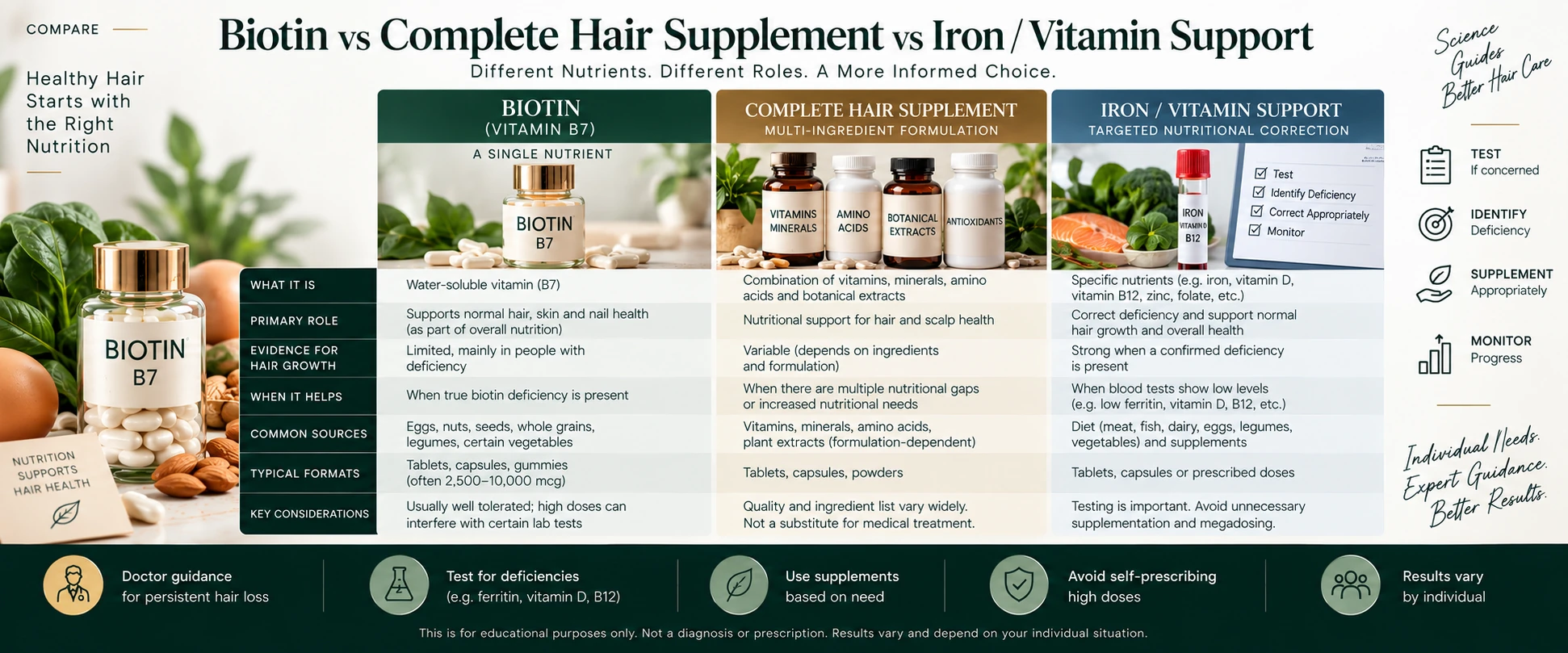Biotin compared with related options
