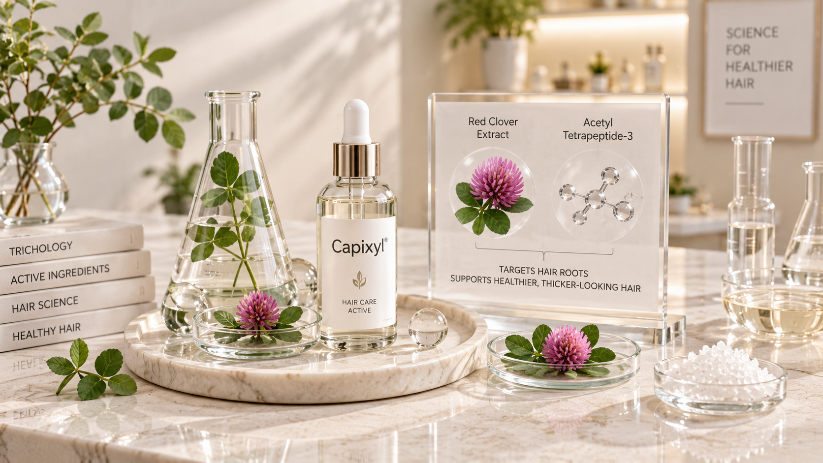 Capixyl for Hair – Dermatologist-Reviewed Cosmetic Support Dermatologist assessing scalp and hair thinning before selecting a Capixyl cosmetic serum