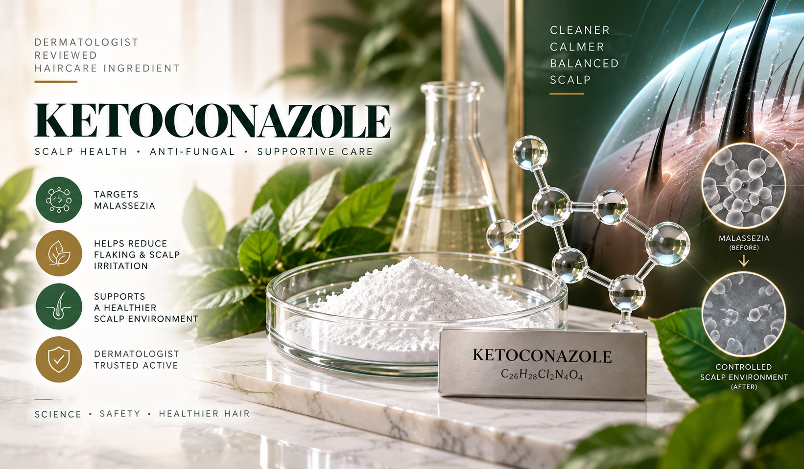 Ketoconazole ingredient overview for haircare, dermatologist-reviewed