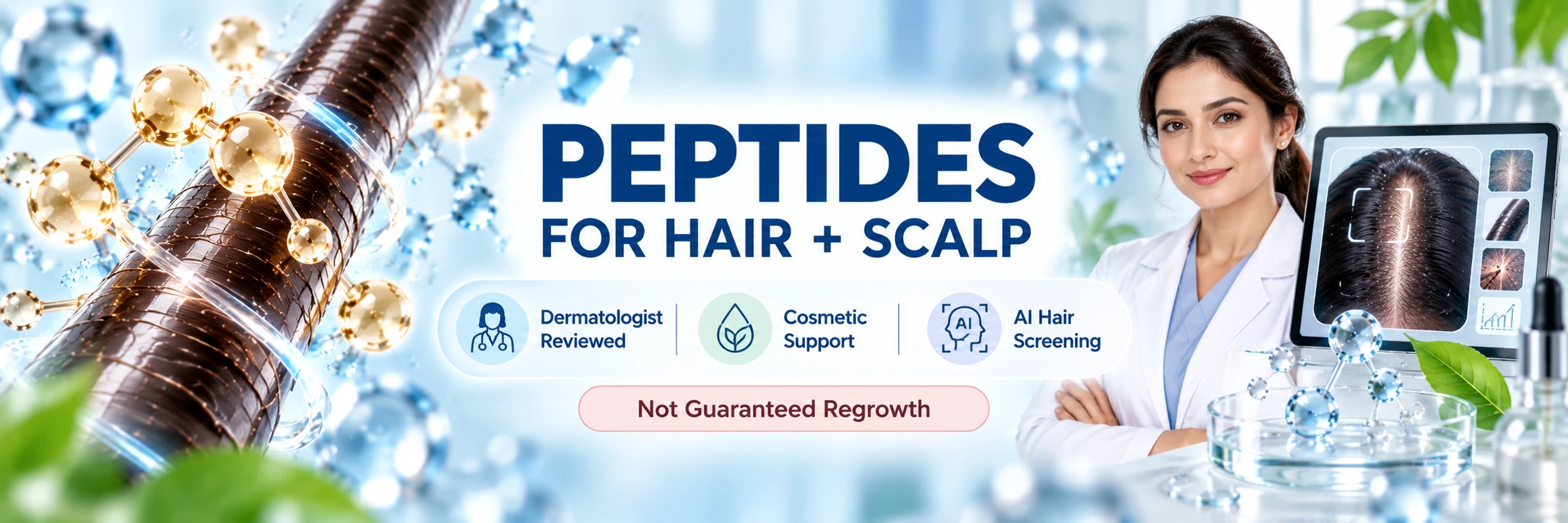 Peptides for Hair & Scalp – Dermatologist-Reviewed Guide Dermatologist-reviewed peptides guide for cosmetic hair and scalp support with AI hair screening