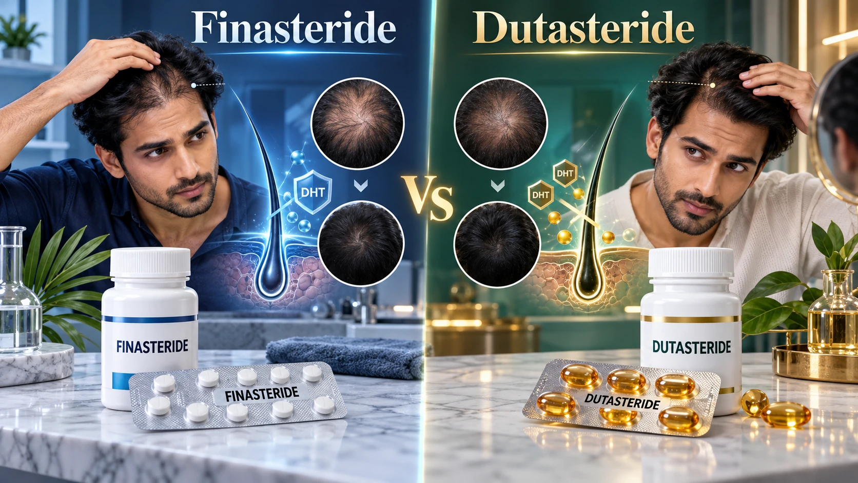 Scientific comparison of finasteride and dutasteride pathways for dermatologist-guided hair-loss treatment