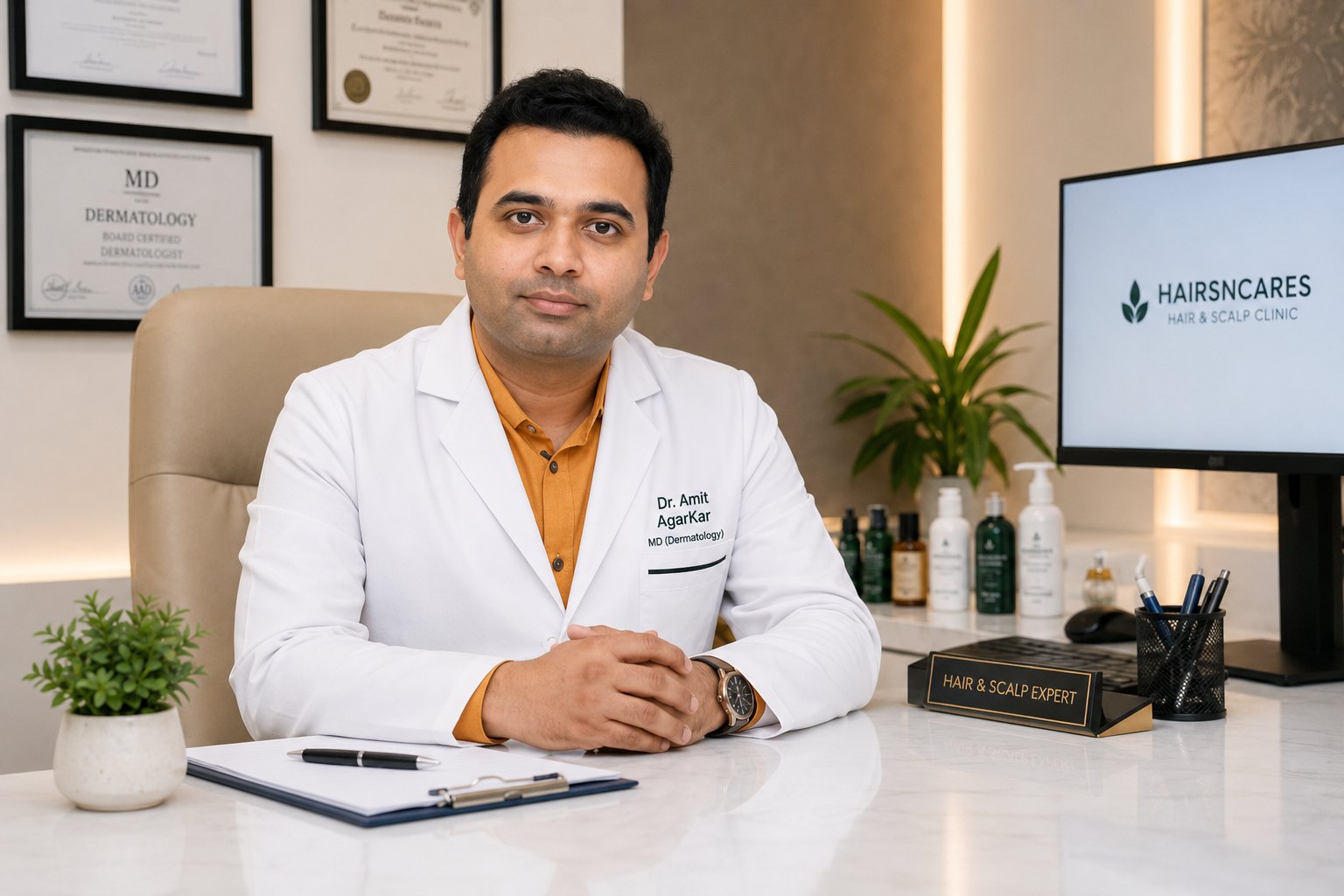Dr Amit Agarkar dermatologist reviewing Dutasteride hair loss guidance