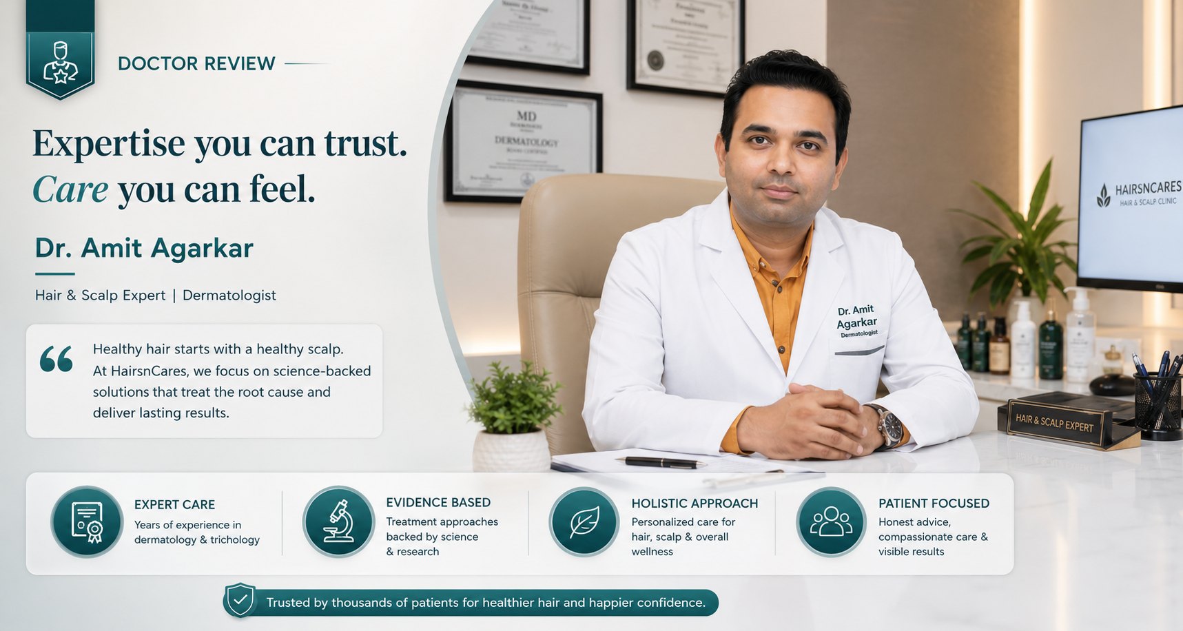 Dr Amit Agarkar dermatologist reviewing ketoconazole shampoo guidance