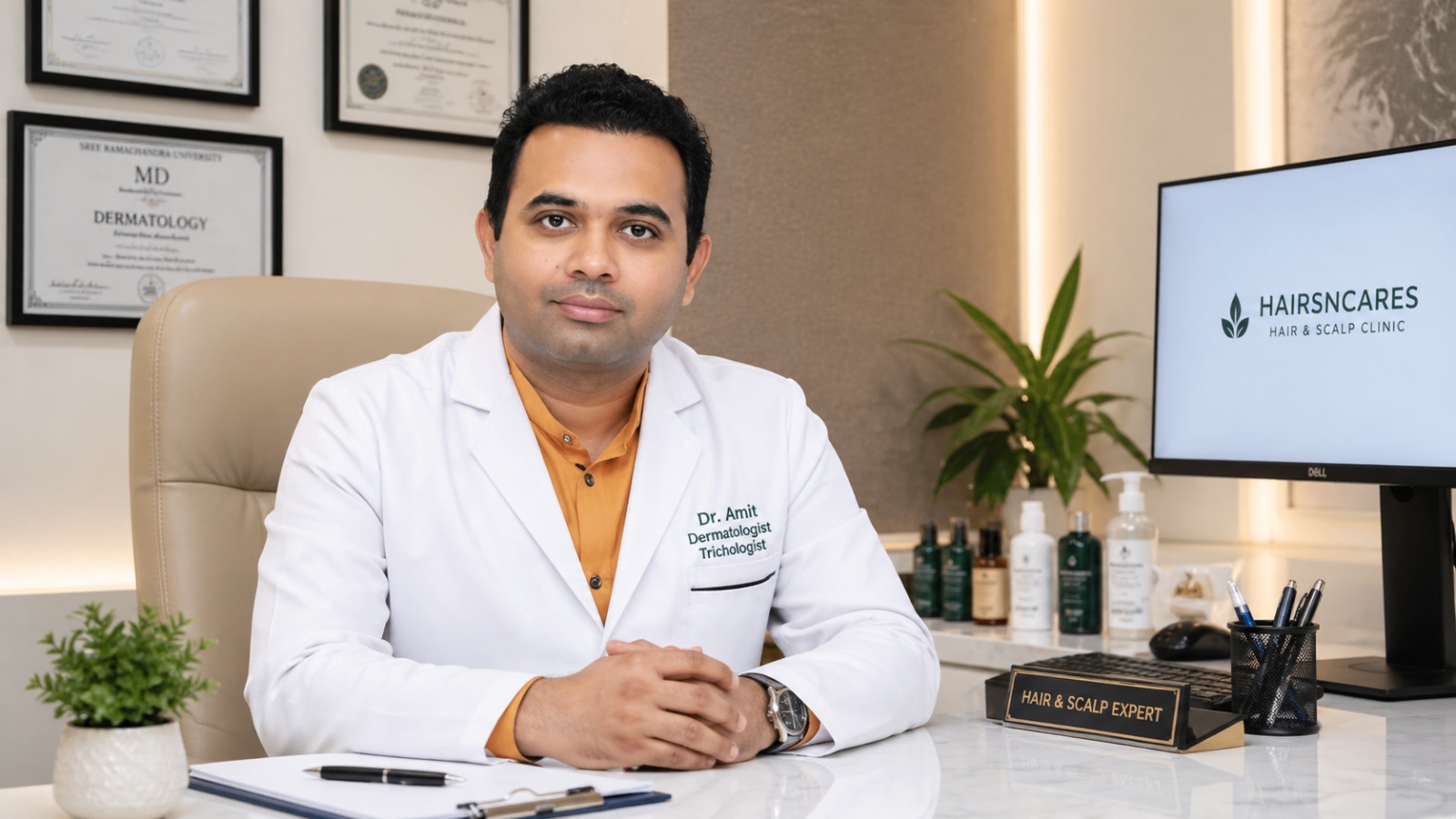 Dr. Amit Agarkar reviewing the keratin and amino acid shampoo guide