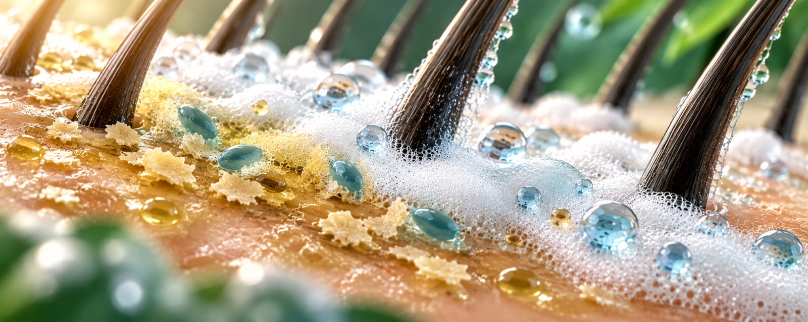 Selenium sulphide shampoo foam supporting oily dandruff control on the scalp