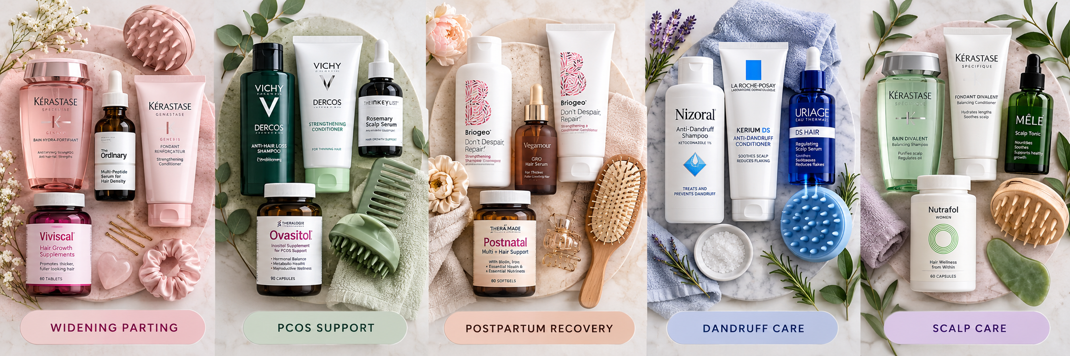 Women’s hair loss kits and bundles for PCOS, postpartum, dandruff and scalp care